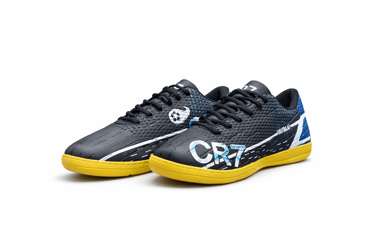 Chuteira Mercurial CR7 Futsal Preta e Azul 