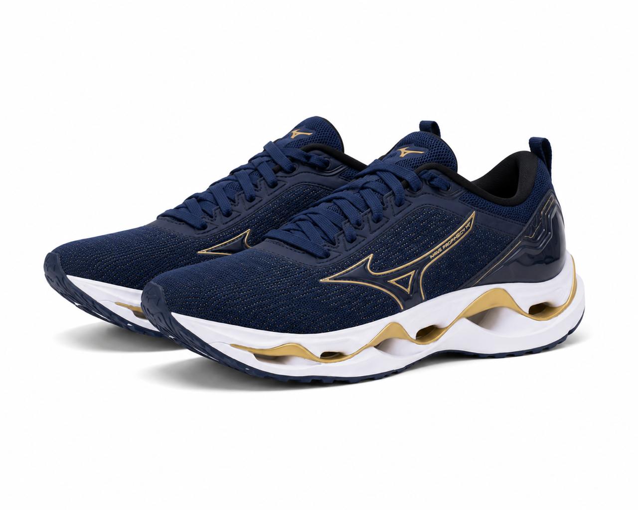 Mizuno Wave Mirai 2 Azul Marinho/Ouro