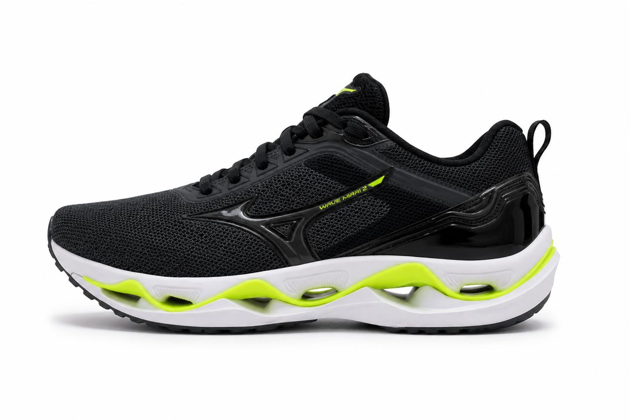 Mizuno Wave Mirai 2 Preto/Verde Neon