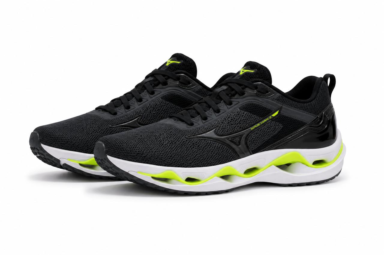 Mizuno Wave Mirai 2 Preto/Verde Neon