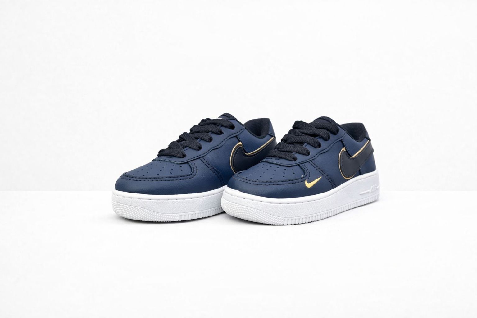 Nike Air Force Marinho Ouro Infantil