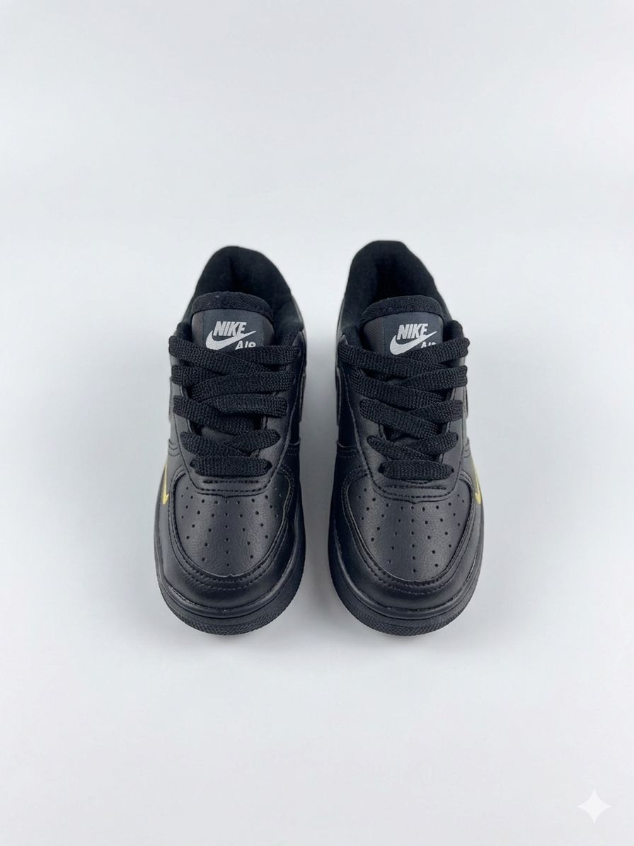 Nike Air Force Preto Ouro Infantil